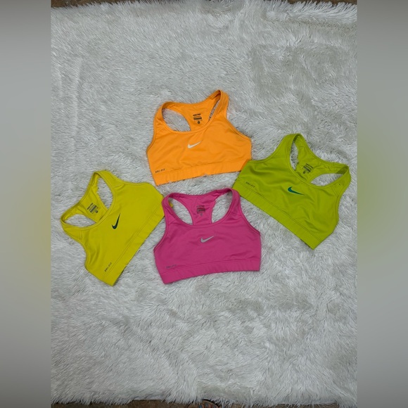 Nike Other - Bundle Nike Colorful Sports Bra Collection - Pink, Orange, Green, Yellow